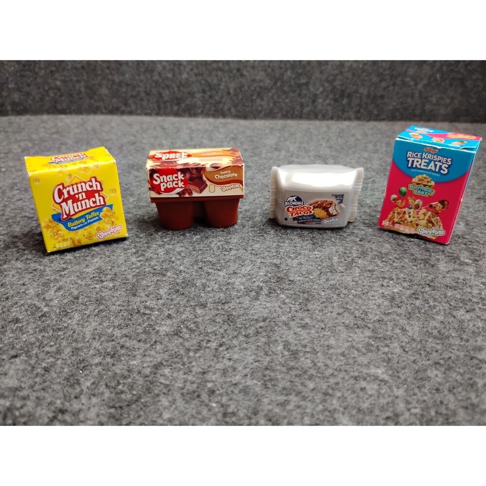 Shopkins Real Littles Mini Foods Groceries Snacks Lot of 4 Snack Pack Choco Taco